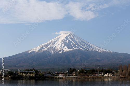 Kawaguchiko lake and views of Mount Fuji.