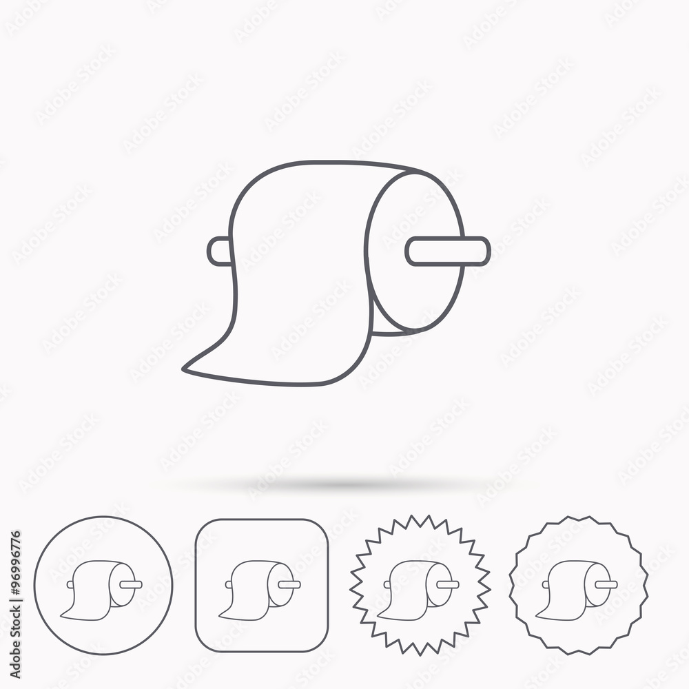 Fototapeta premium Toilet paper icon. WC hygiene sign.