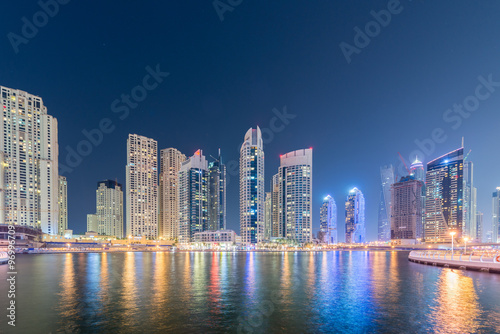 Dubai - JANUARY 10  2015  Marina district on January 10 in UAE  Dubai. Marina district is popular residential area in Dubai