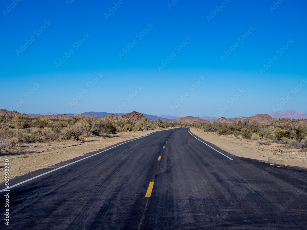 Landscape in Joshua Tree National Park, California, USA, where the Mojave and Colorado desert ecosystems meet.