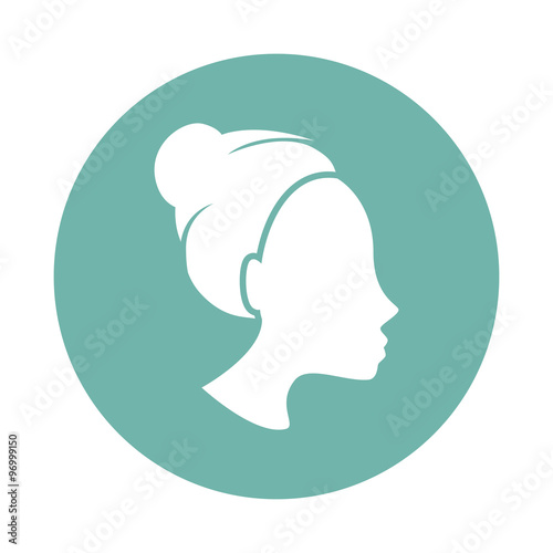 Girl styling hair icon