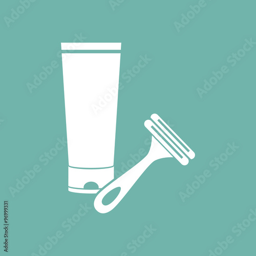 Shaving cream and razor icon