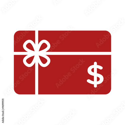 Shopping gift card flat icon for apps and websites