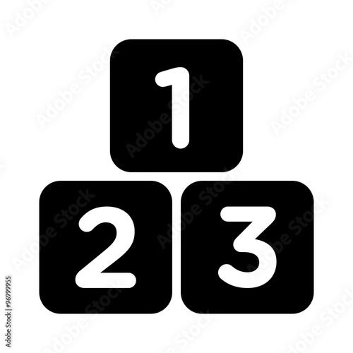 123 preschool learning blocks flat icon for apps and websites