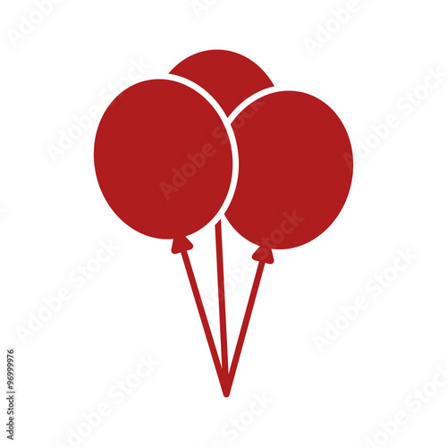 Red balloons flat icon for apps and websites