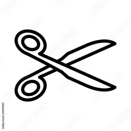Scissors for cutting line art icon for apps and websites