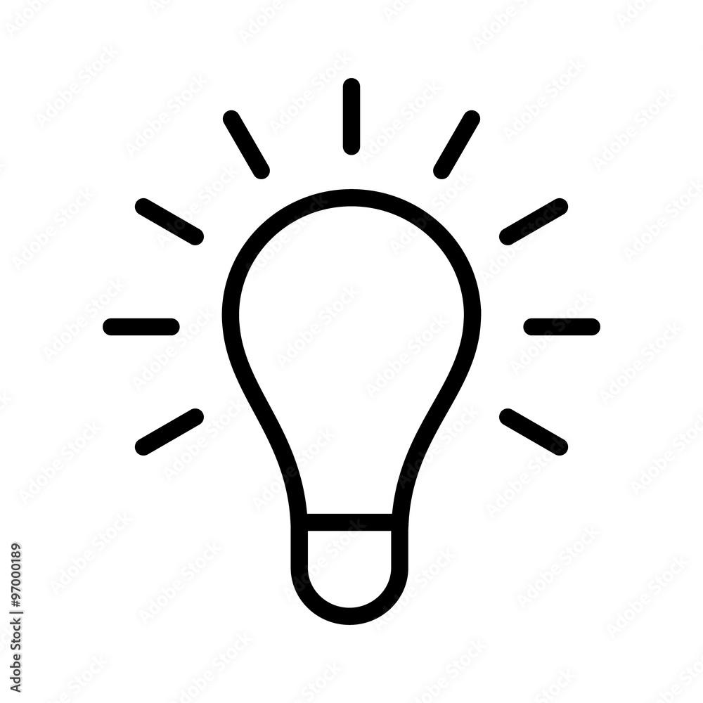 Bright idea light bulb line art for apps and websites Bright idea light bulb line art for apps and websites