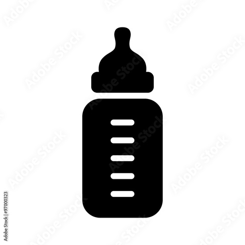 Vászonkép Baby milk bottle flat icon for apps and websites