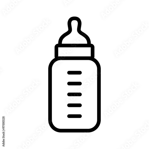 Baby milk bottle line art icon for apps and websites