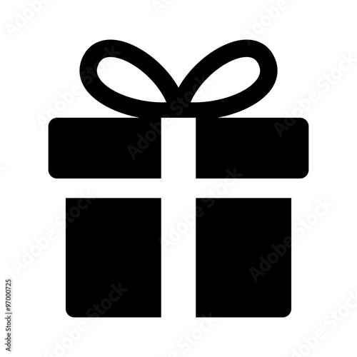 Birthday / Christmas gift box with ribbon bow flat icon for apps and websites