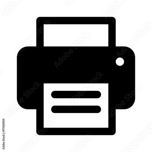 Document desktop printer flat icon for apps and websites