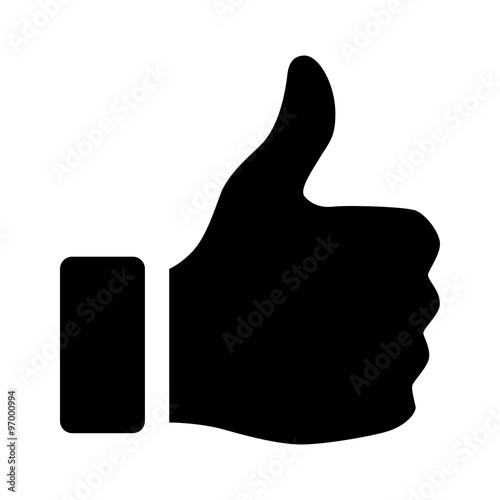 Thumbs up flat icon for apps and websites photo