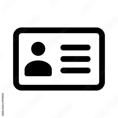 Driver's license identification card line art icon