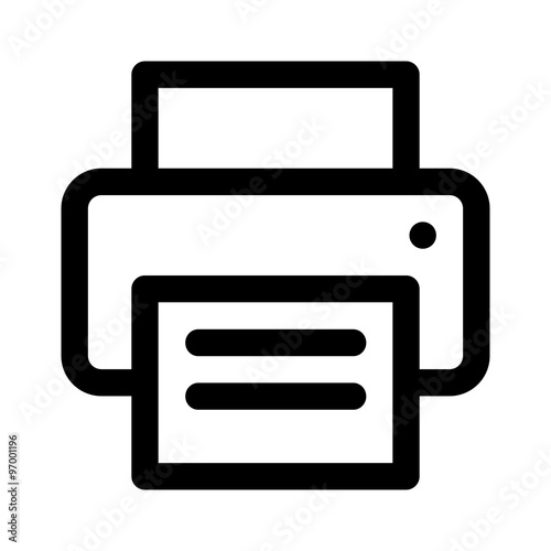 Document desktop printer flat icon for apps and websites