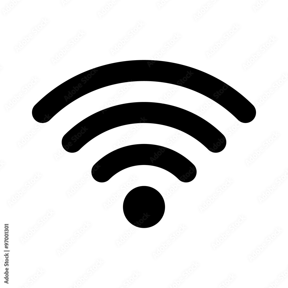 Wifi wireless internet signal flat icon for apps - obrazy, fototapety, plakaty 