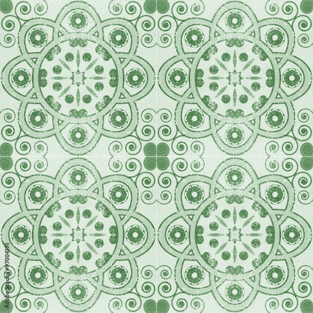 Old ceramic tiles patterns background in the park public Old ceramic tiles patterns background in the park public
