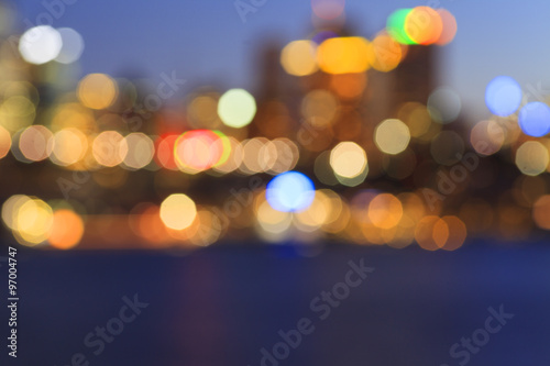 Blurred city lights in Sydney