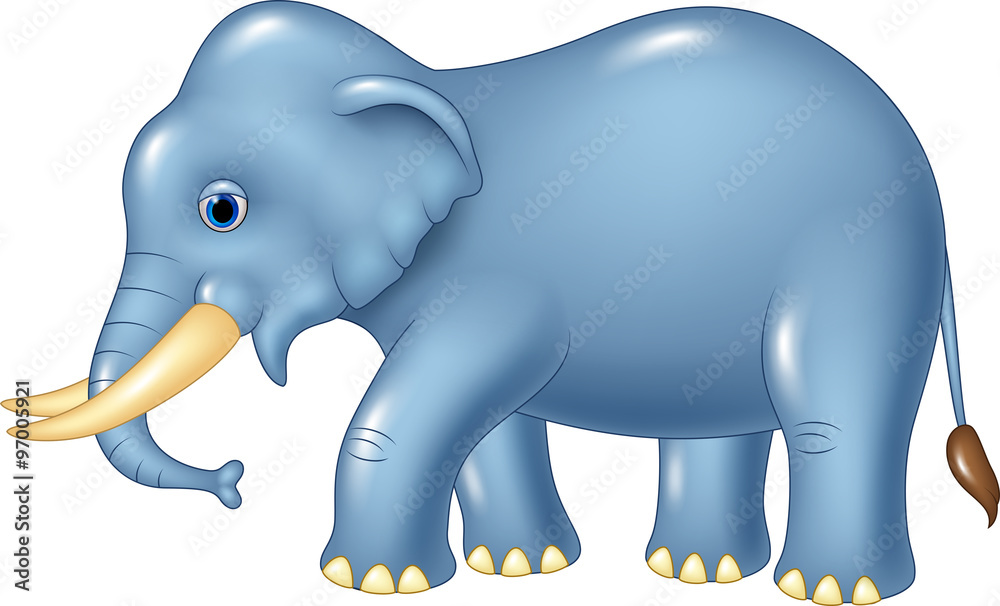 Cute elephant mascot isolated on white background