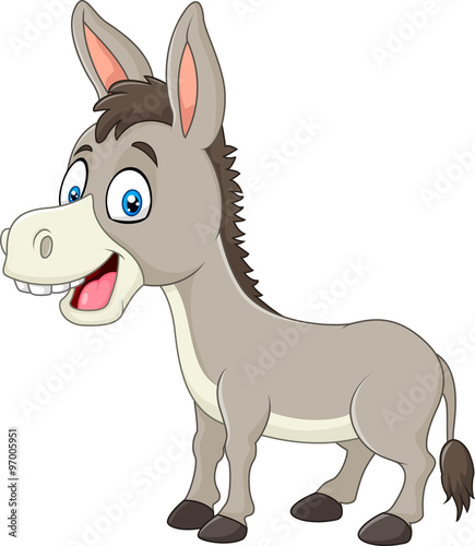 Cartoon happy donkey isolated on white background © tigatelu