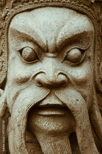 Chinese Stone Statue Is The Doorguard of Sacred Place.