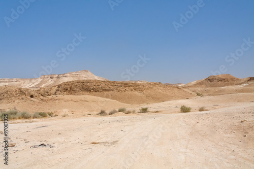 View on Judean desert landscape not far from Metzoke Dragot village. 