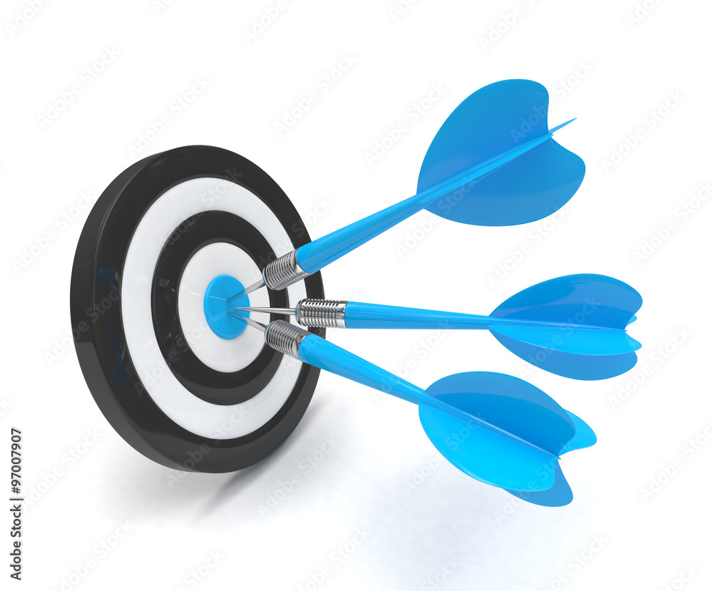 Three arrows darts in center. Three arrows darts in center.