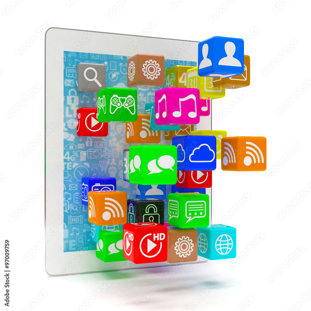 icon app fall in tablet pc icon app fall in tablet pc