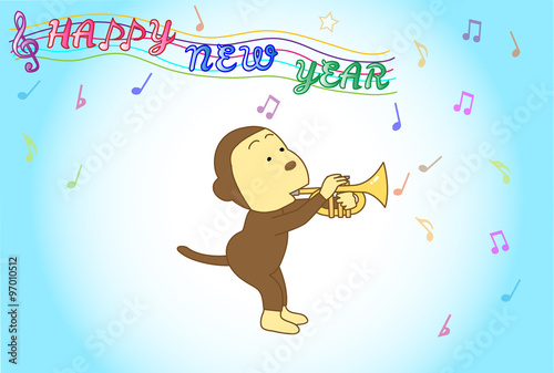 猿の年賀状素材