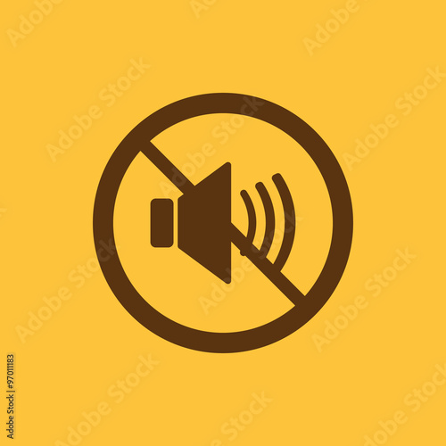 The no sound icon. Volume Off symbol. Flat