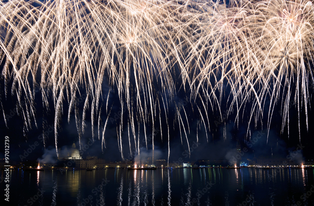 Fototapeta premium Fireworks display in Venice