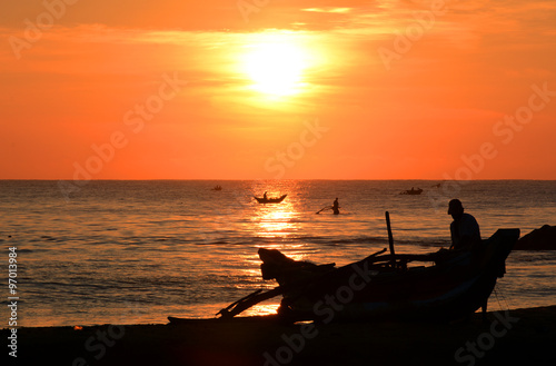 Wild beautiful beaches of Sri Lanka. Asia.