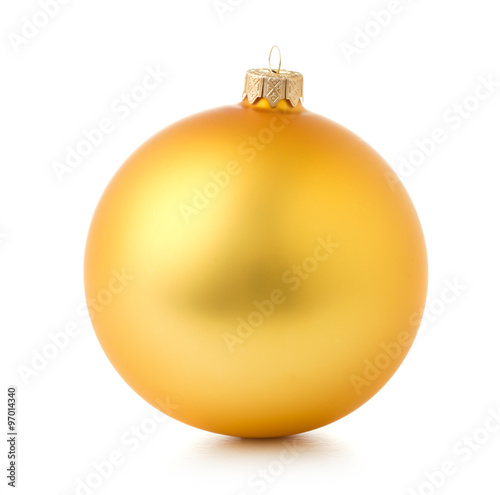 golden christmas ball isolated on white background