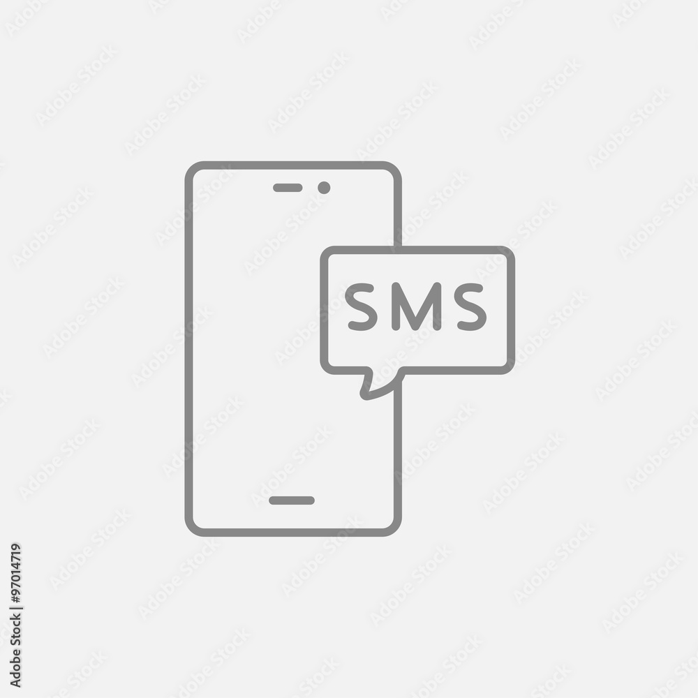 Smartphone with message line icon. Smartphone with message line icon.
