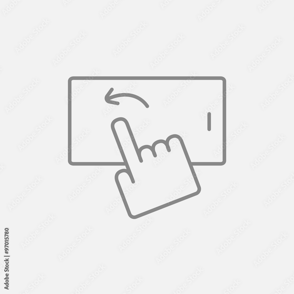 Finger touching smartphone line icon. Finger touching smartphone line icon.