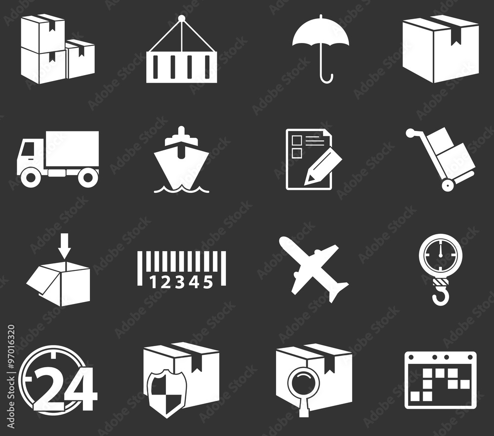 Shipping and delivery icons set Shipping and delivery icons set