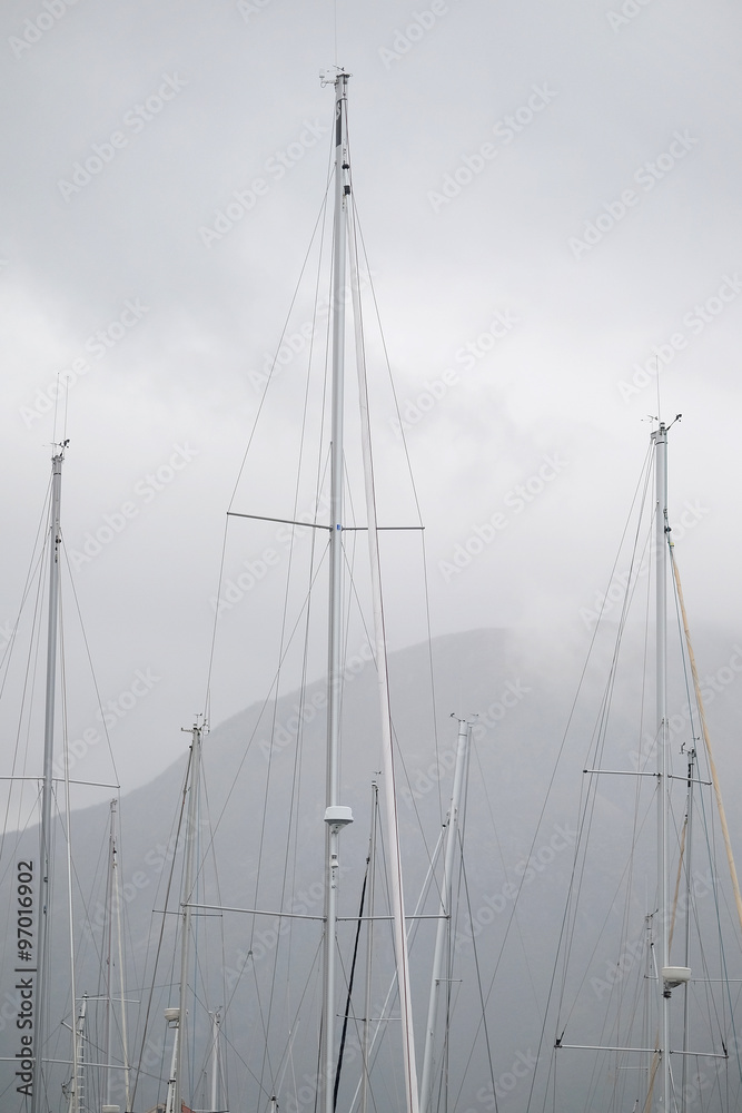 The image of sailor's masts