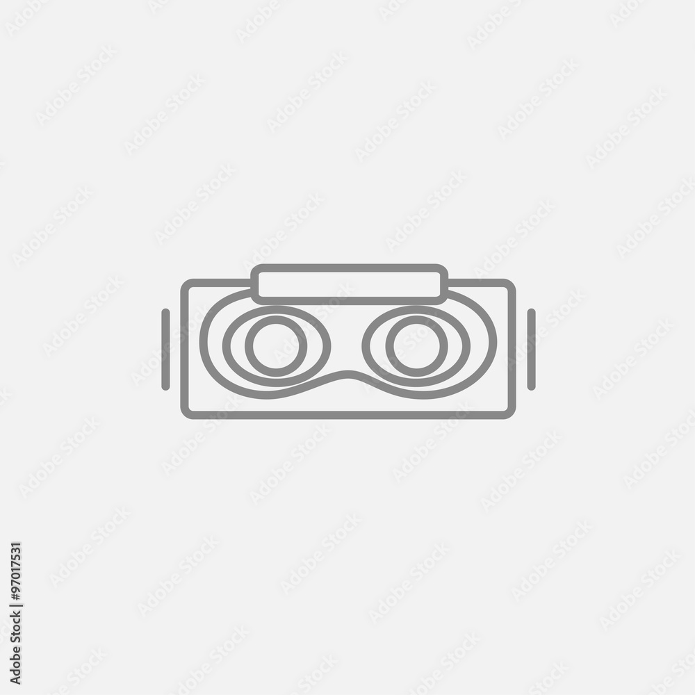 Virtual reality headset line icon. Virtual reality headset line icon.