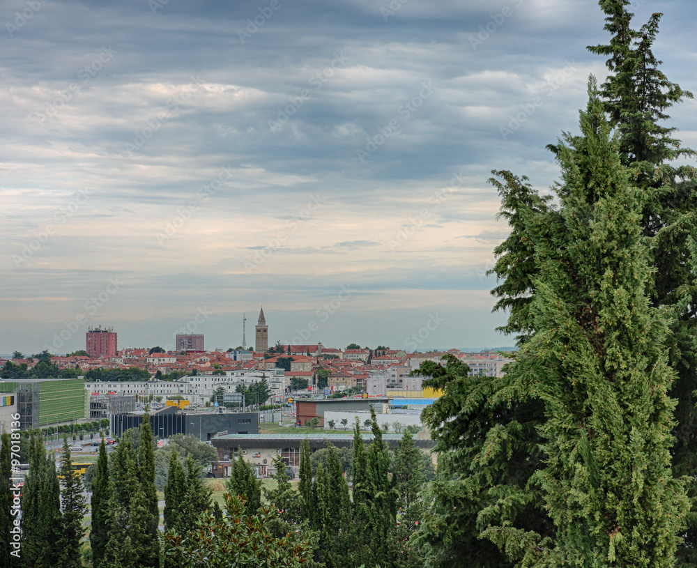 Koper view from the hill on cloudy day
