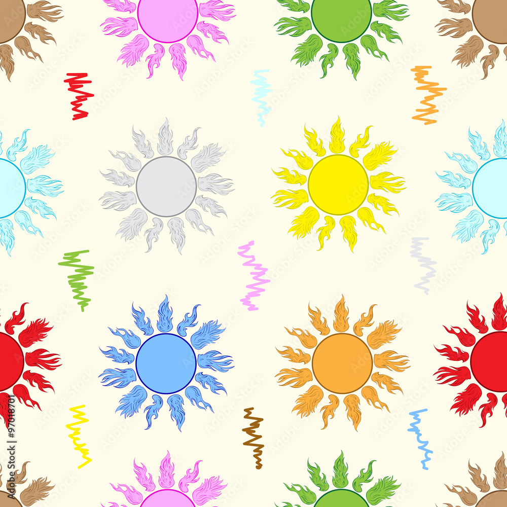 Seamless color sun Seamless color sun