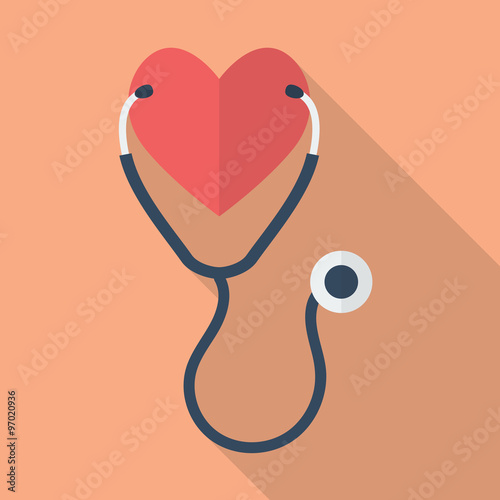 Heart with Stethoscope