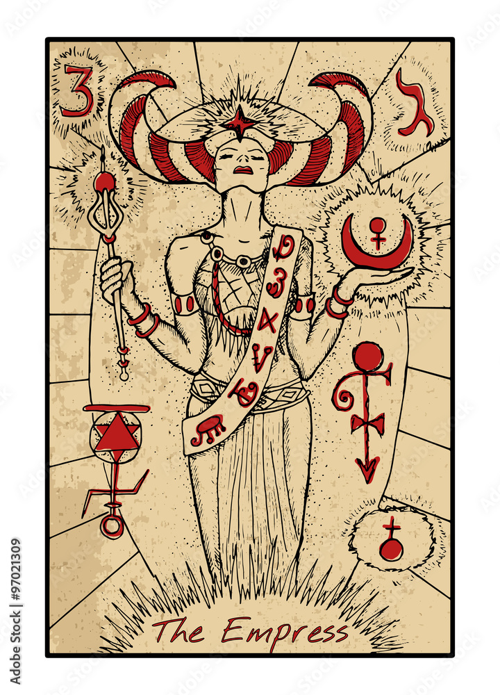 The tarot card in color. The Empress