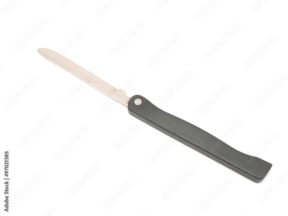 Tourist folding knife on a white background Tourist folding knife on a white background