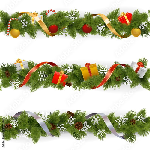 Vector Christmas Border Set 3