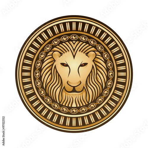 Fototapeta Naklejka Na Ścianę i Meble -  Luxury Heraldic Lion Crest Logo