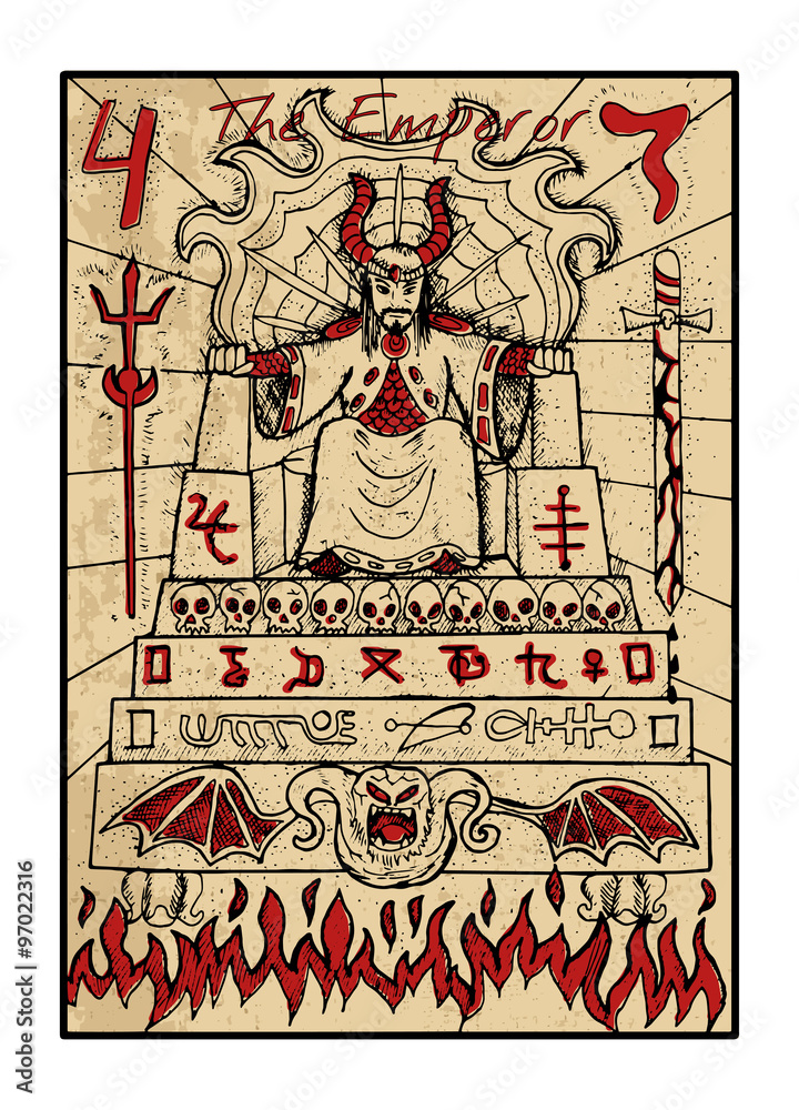 Obraz premium The tarot card in color. The Emperor