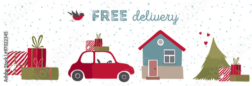 Spesial christmas delivery vector Illustration