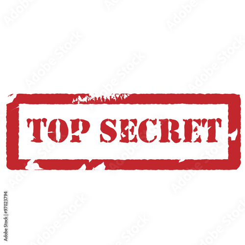 Rubber stamp with text top secret
