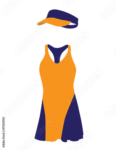 Blue and orange tennis dress