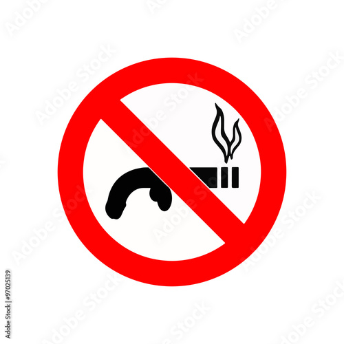 cigarette cause of impotence  No smoking sign on white backgroun
