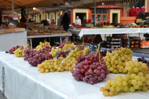 Fresh grapes at market in Nice.